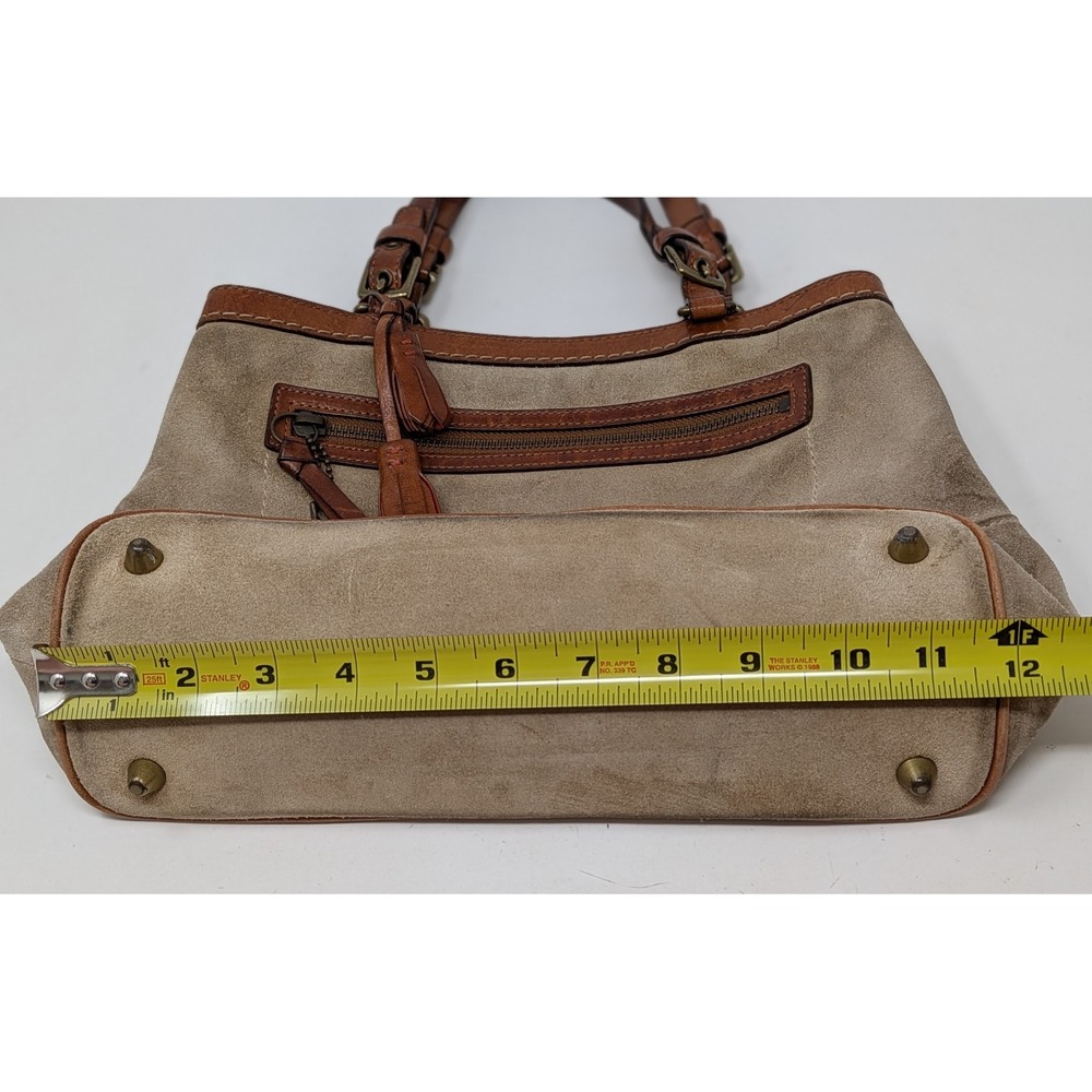 Vintage Coach 7476 Hampton Suede Tassel Satchel Bag Purse Camel Tan -*READ* - Picture 14 of 16